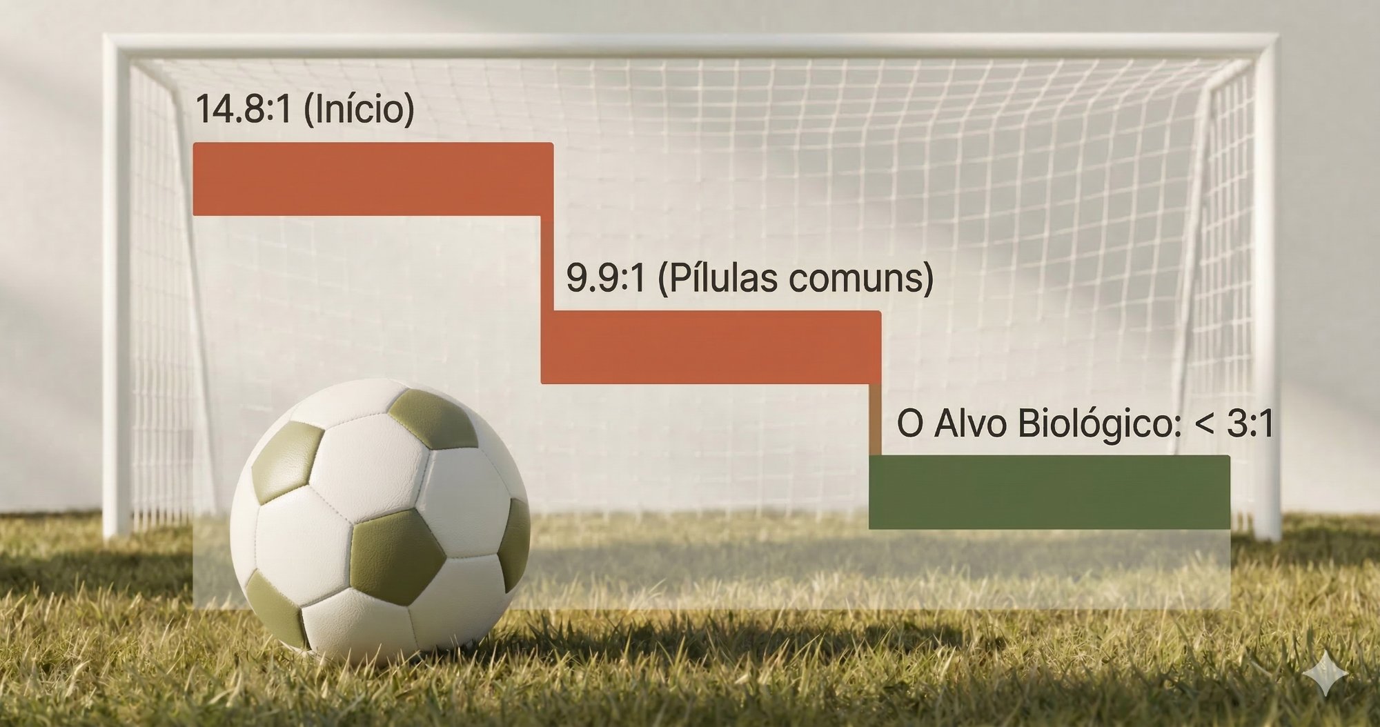 Suplementos comuns erram o alvo biológico - de 14.8:1 para 9.9:1 quando o alvo é menos de 3:1